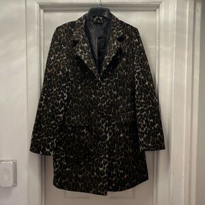 EXPRESS Women’s Dark Leopard Midi Jacket Size Small